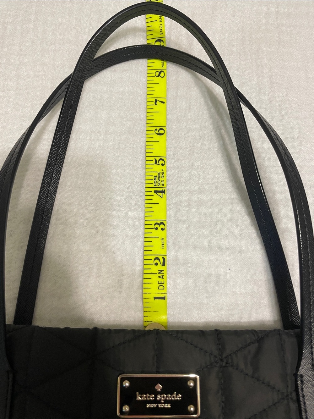 kate spade Black Quilted Tote with Logo Plaque - Picture 4 of 9